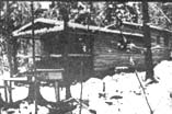 The cabin in winter.